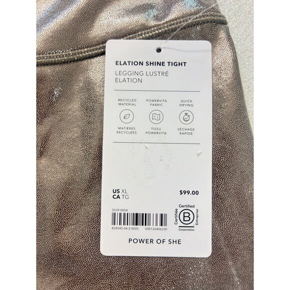 Athleta Gold Shimmer Tights Leggings NWT $99 size XL - Picture 5 of 5